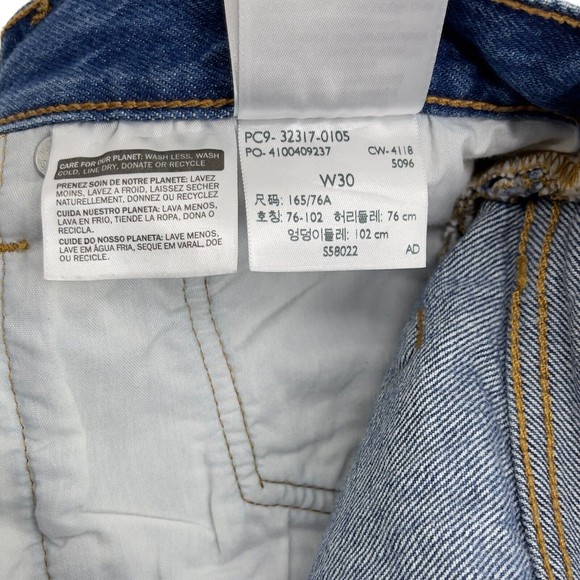 Levis Premium 501 Denim Cut Off Button Fly Medium Blue Jean Shorts Womens 30 - Picture 9 of 14